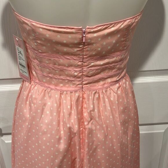 Lilly Pulitzer collection Katrina  pink polka dot silk strapless dress NWT 6 - Picture 8 of 13
